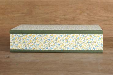 Preview: Schachtel Geschank Blütenmeer blau gelb